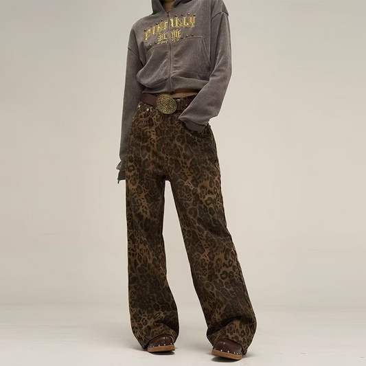 Monica Leoparden Jeans - 1+1 GRATIS