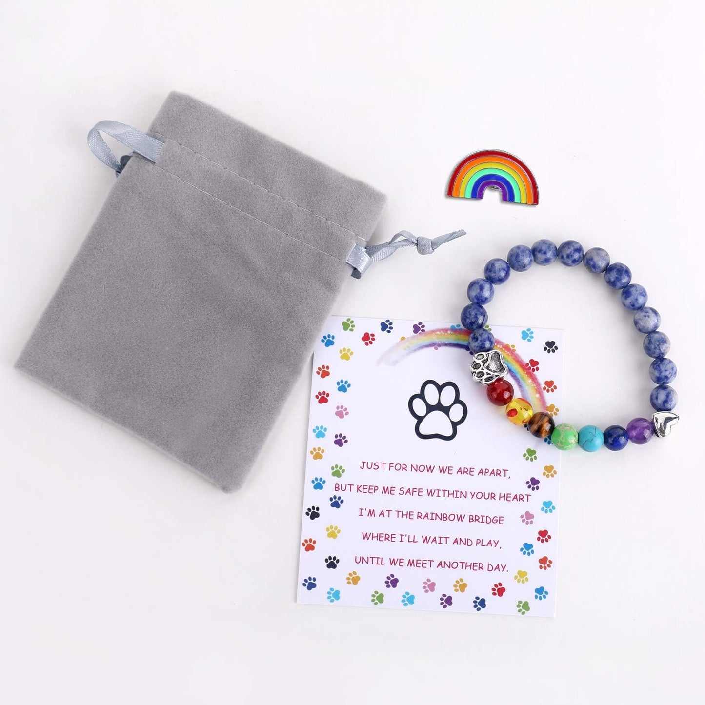 LUMIN – Regenbogen-Brücke Erinnerungsarmband mit 7 Chakra-Perlen