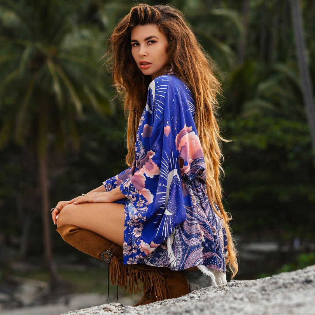 Heleen | Blauer mond frauenkimono