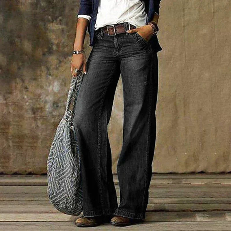 Chloe | Stylische Denim-Jeans mit weitem Bein