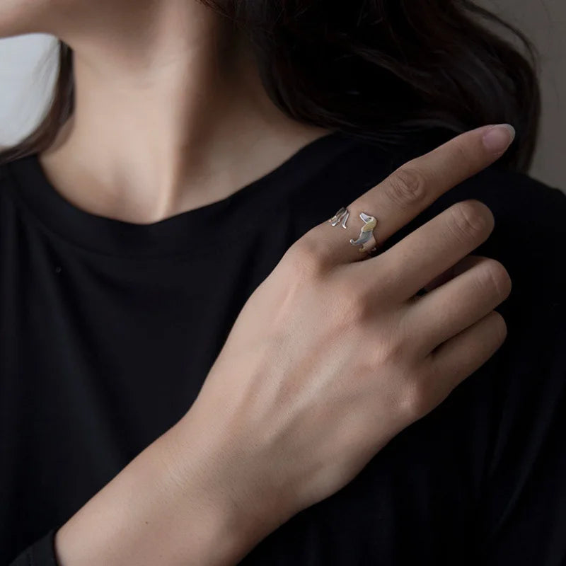 REYA – Verstellbarer Dackel-Ring aus 925er Silber