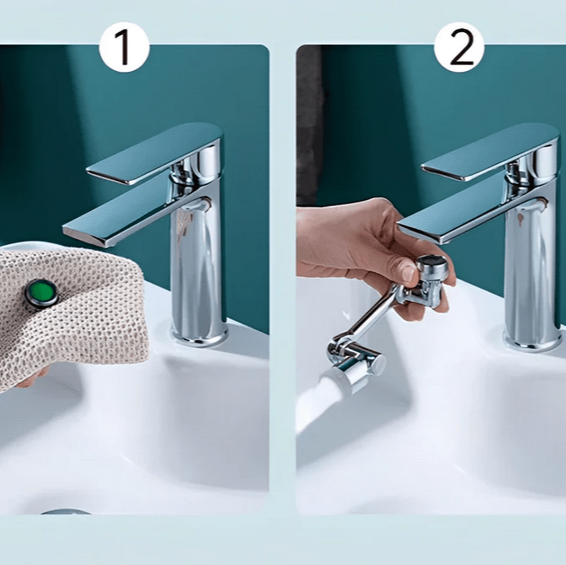 Drehbare Wasserhahnverlängerung für einfache Reinigung