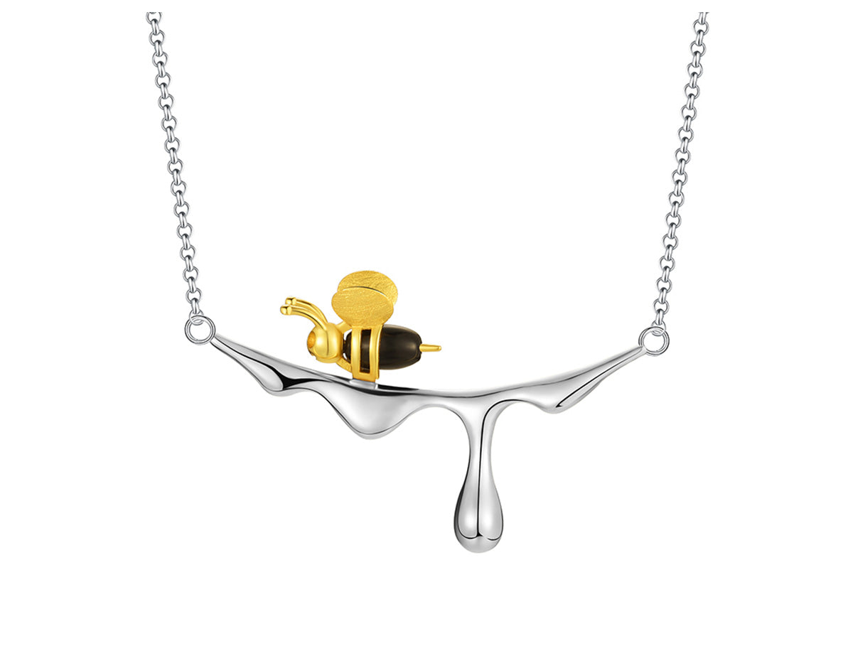 MELINA – Tropfender Honig & Biene Halskette