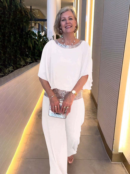 Manuela™ GlitzerZweiteiler Pailletten Zweiteiliges Outfit