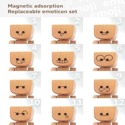 HappyTimber – Holzschwingfigur mit 12 magnetischen Emotionen