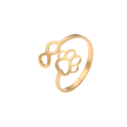 AYLA – Verstellbarer Infinity-Pfotenring aus  Silber und gold