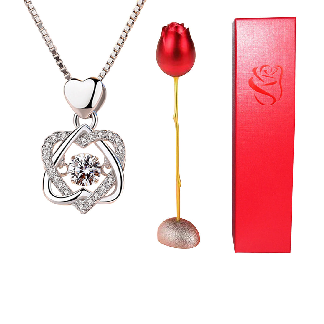 Eternal Rose & Surprise Necklace 1+1 GRATIS