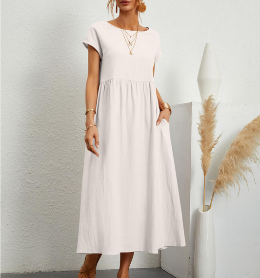 Solena | Lässiges, lockeres Sommerkleid mit Tasche