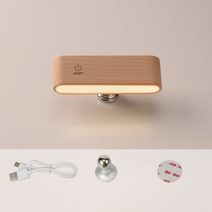 Schreibtischlampe aus Massivholz mit magnetischem Laden