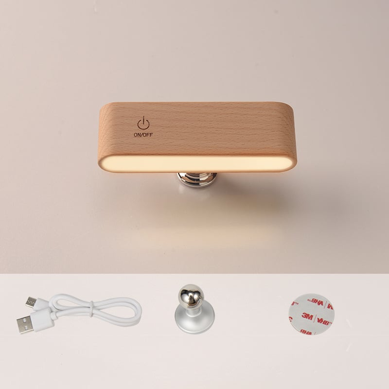 Schreibtischlampe aus Massivholz mit magnetischer Aufladung
