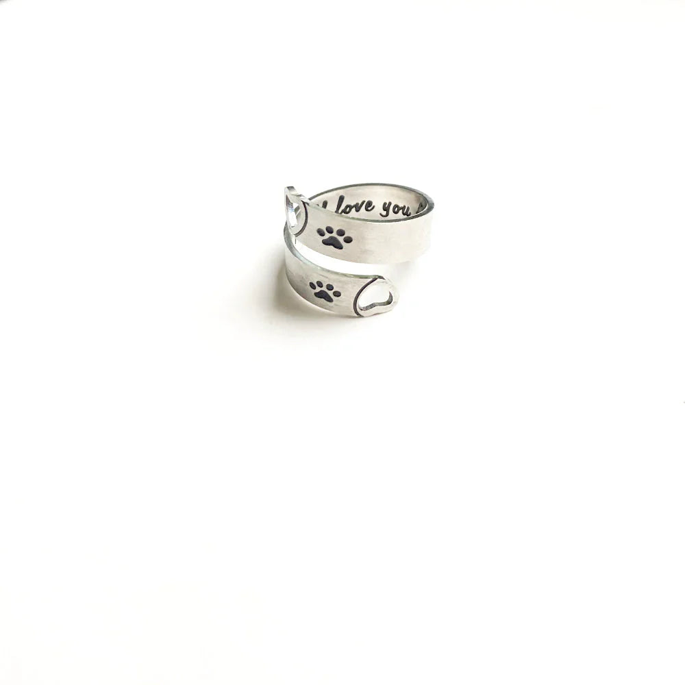 FAYAIE – Verstellbarer Pfoten- & Herz-Ring mit Twist-Design aus silber