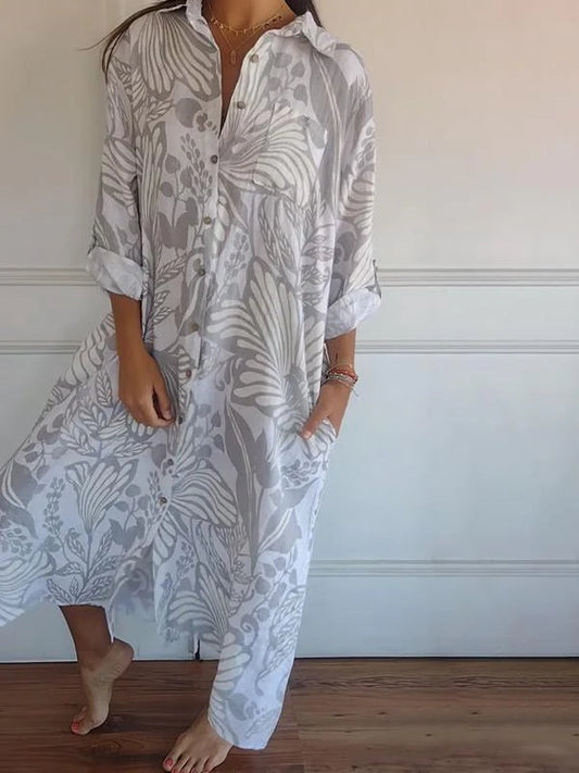 Yente | Comfy Locker sitzendes Kleid mit bedrucktem Revers