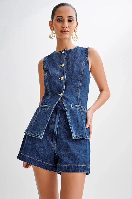 Denim Knopfleisten Set