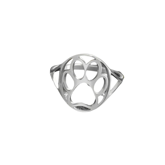 PAWLA – Offener Gold und silber ring mit Pfotenmotiv