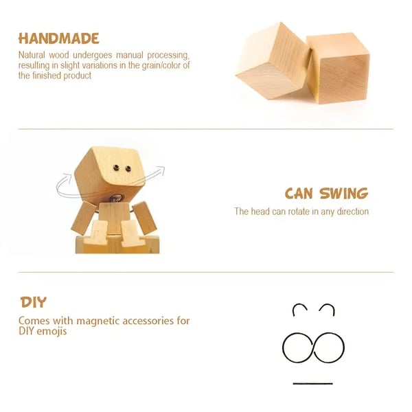 HappyTimber – Holzschwingfigur mit 12 magnetischen Emotionen