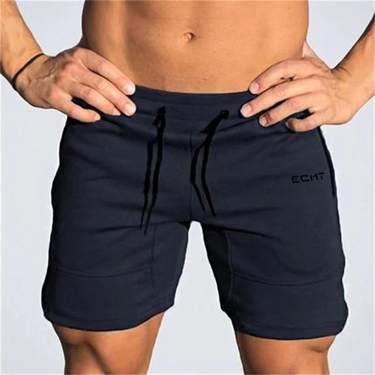 David | Weiße leichte Sportshorts für Männer mit Reißverschluss