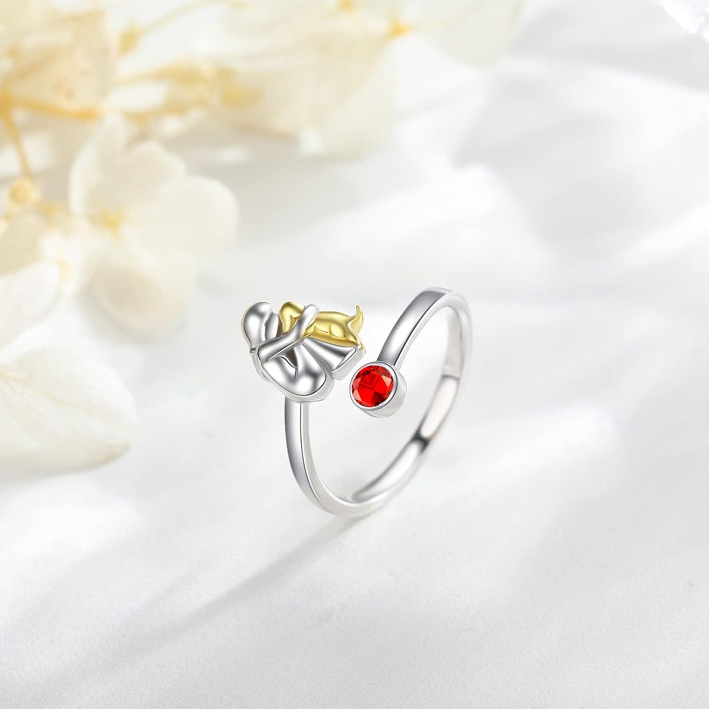 Sterling Silber Dog & Girl Ring - Verstellbar und symbolisch - Reinhart