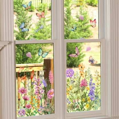 BlütenFenster™ Florale Fensteraufkleber