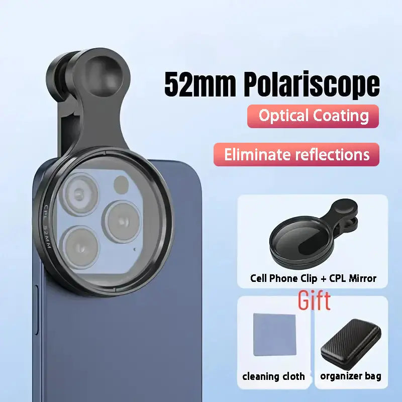 52mm CPL-Filter für Handy – Weniger Blendung & Bessere Farben