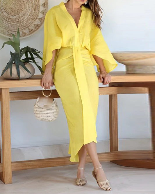 Carlin | Bequemes Kleid mit V-Ausschnitt