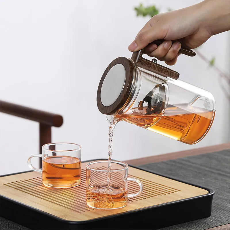 Teekanne aus hitzebeständigem Glas