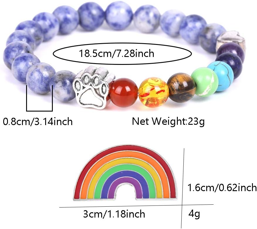 LUMIN – Regenbogen-Brücke Erinnerungsarmband mit 7 Chakra-Perlen