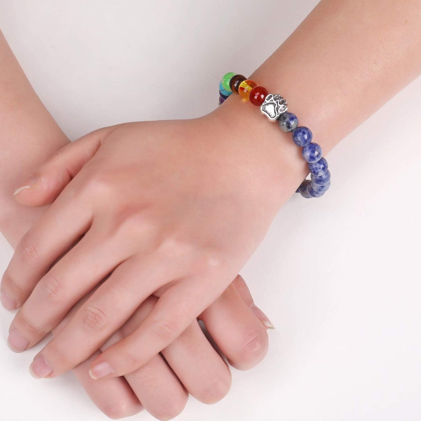 LUMIN – Regenbogen-Brücke Erinnerungsarmband mit 7 Chakra-Perlen