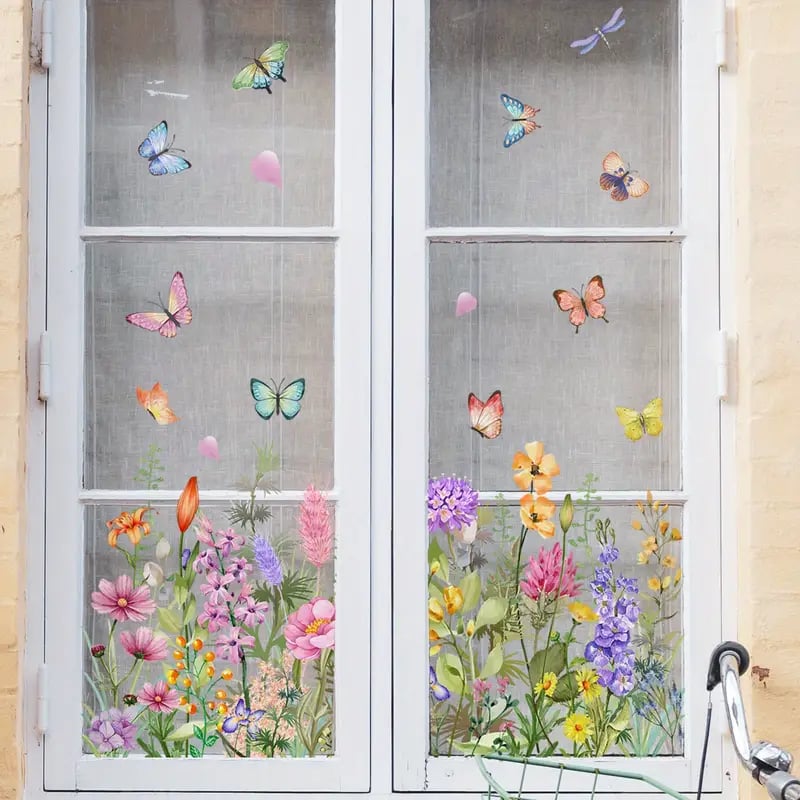 BlütenFenster™ Florale Fensteraufkleber