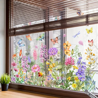 BlütenFenster™ Florale Fensteraufkleber