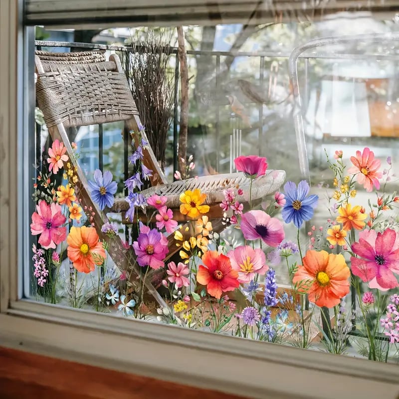 BlütenFenster™ Florale Fensteraufkleber