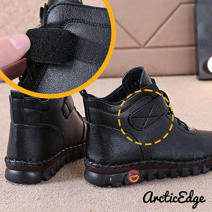 Warm und stylisch – Plüsch-Winterstiefel aus Leder