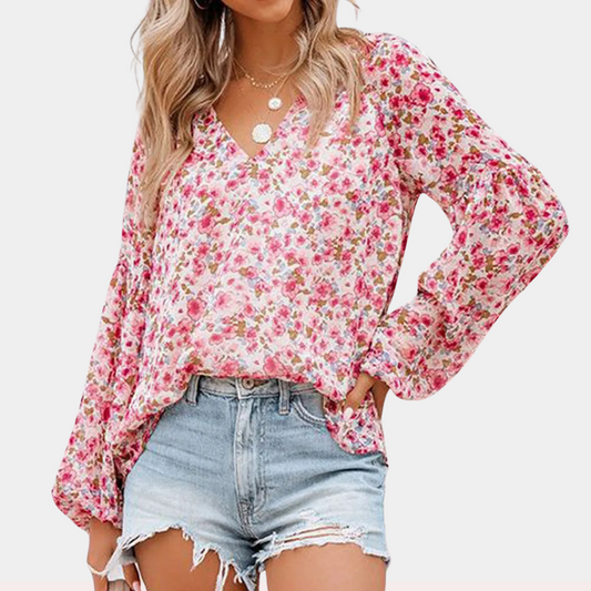 Geblümte Sommerbluse für Frauen