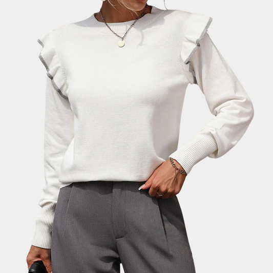 Sofia | Bequemer Damen-Pullover mit Rüschen
