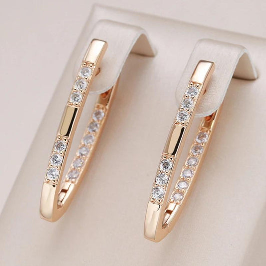 Elegante Zirkonia-Ohrringe mit Goldfassung