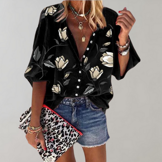 Freydis | Bluse mit Blumendruck für Frauen