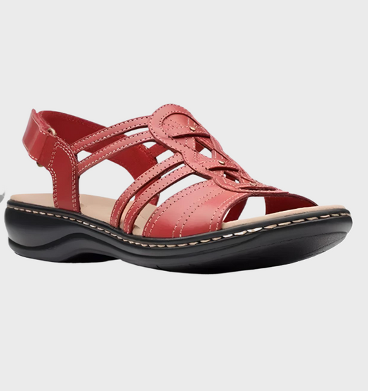 Gracie | bequeme flache, offene Ledersandalen für Damen mit Fußgewölbestütze