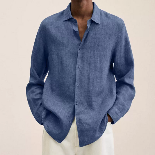 James | Leinenhemd Herren Umlegekragen Casual Beach Style