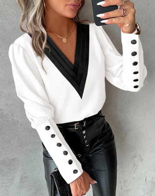 Abby | Elegante Bluse mit V-Ausschnitt