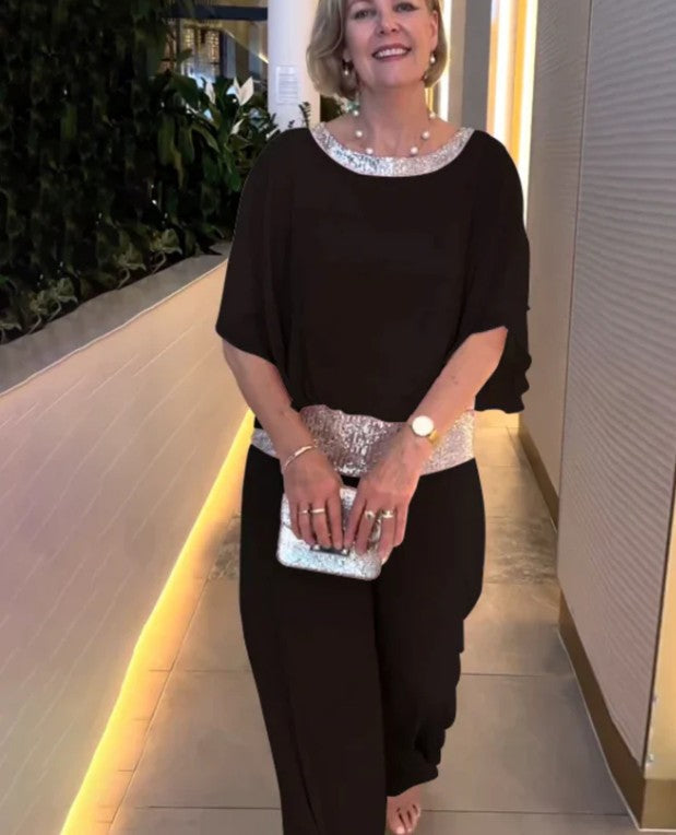Manuela™ GlitzerZweiteiler Pailletten Zweiteiliges Outfit