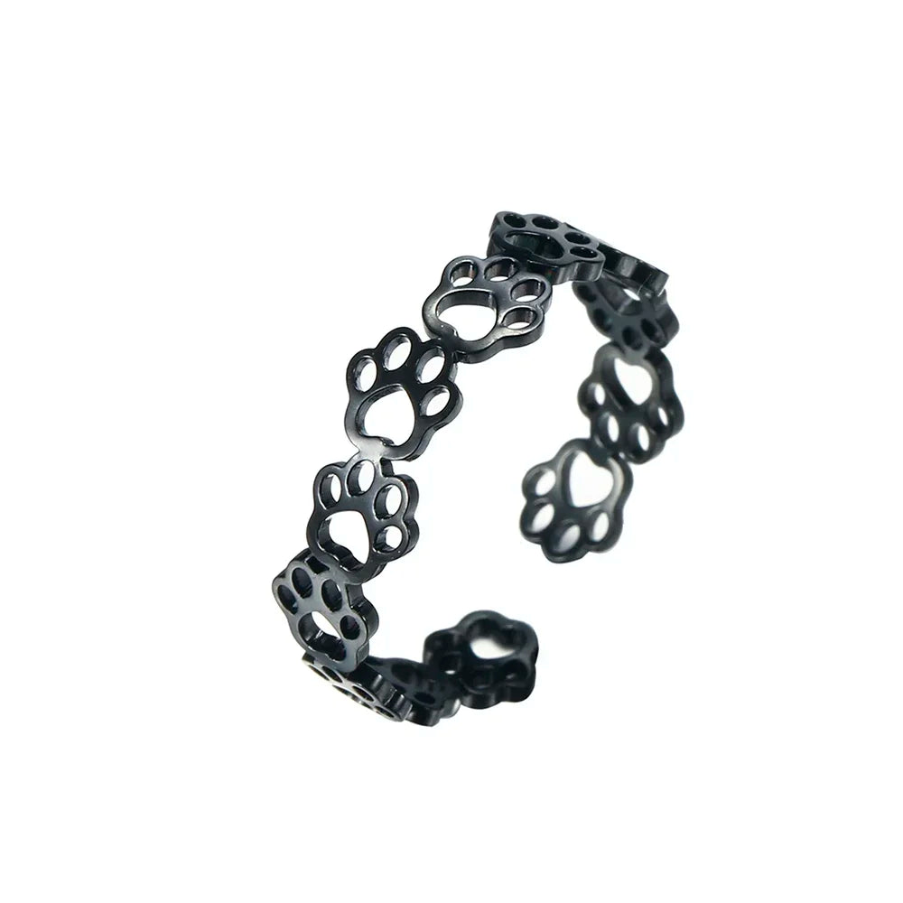OVA – Verstellbarer Pfotenabdruck-Ring aus  Silber und gold