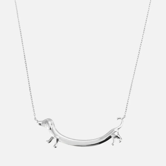 LILOU – Dackel-Halskette in  Silber und gold