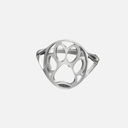 PAWLA – Offener Gold und silber ring mit Pfotenmotiv