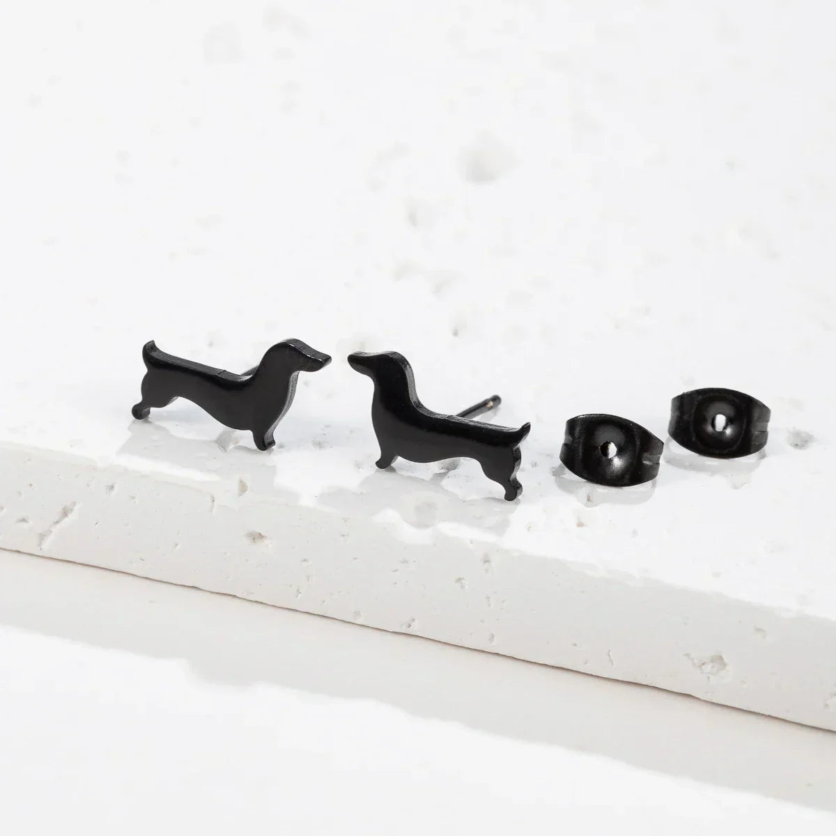Dachshund -Bolzenohrringe -  Uthman | Gold und Silber