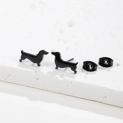 Dachshund -Bolzenohrringe -  Uthman | Gold und Silber
