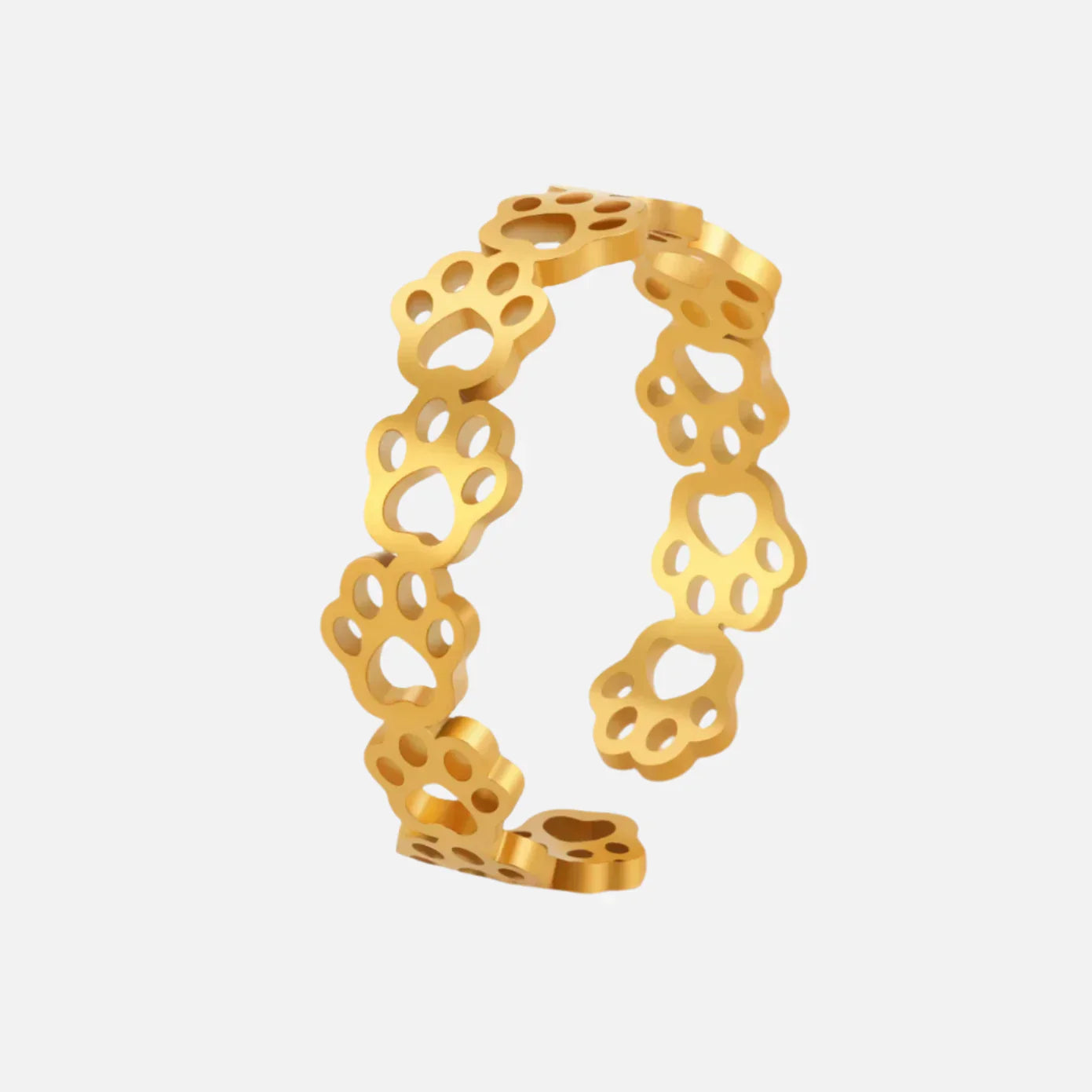 OVA – Verstellbarer Pfotenabdruck-Ring aus  Silber und gold
