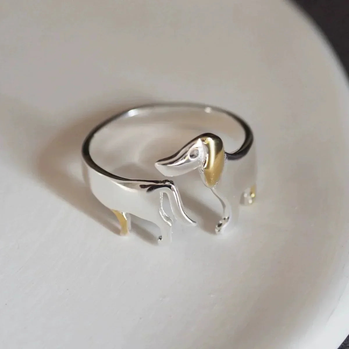 REYA – Verstellbarer Dackel-Ring aus 925er Silber