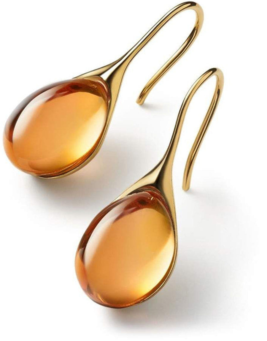 Kristall-Tropfen-Ohrringe aus Gold und Silber