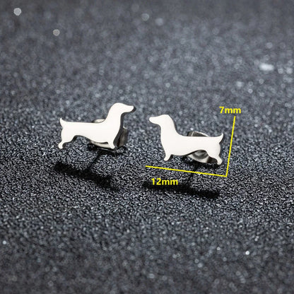 Dachshund -Bolzenohrringe -  Uthman | Gold und Silber