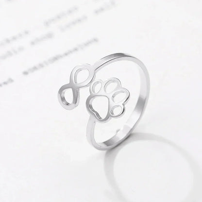 AYLA – Verstellbarer Infinity-Pfotenring aus  Silber und gold