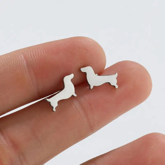 Dachshund -Bolzenohrringe -  Uthman | Gold und Silber